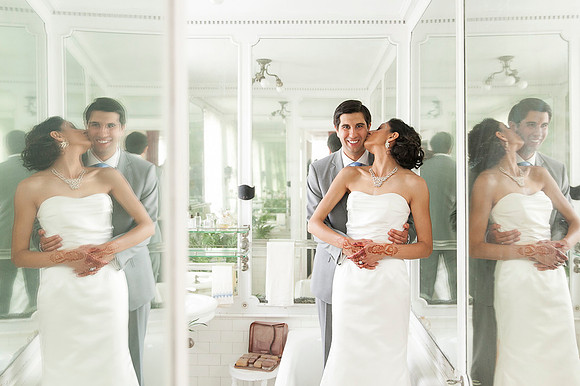 Wedding ceremony at Linden Place, Bristol. Rhode Island.
