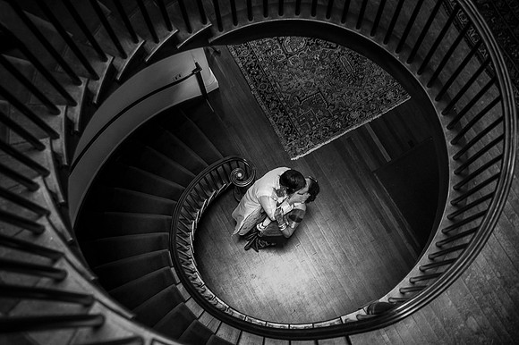 Bride and groom during Hindu wedding ceremony at Linden Place, Bristol. Rhode Island.