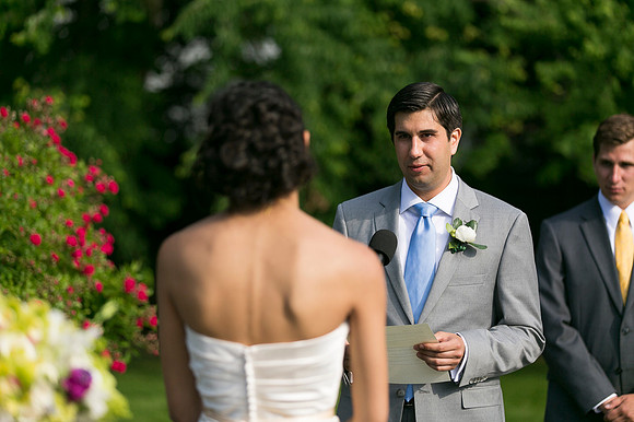 Wedding ceremony at Linden Place, Bristol. Rhode Island.