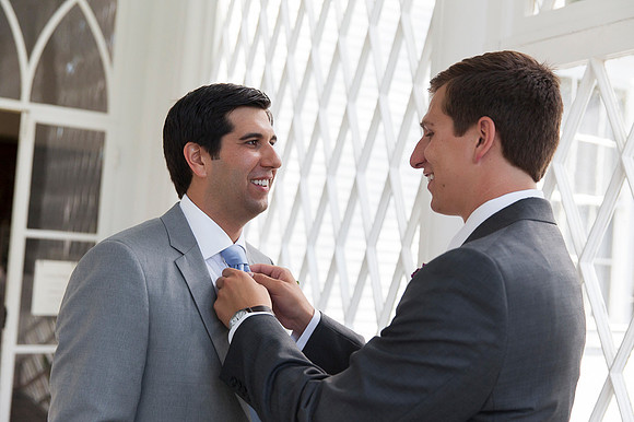 Wedding ceremony at Linden Place, Bristol. Rhode Island.